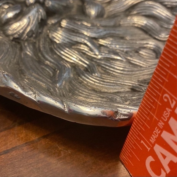 Silvertone Santa trinket candy dish vintage - Picture 6 of 9